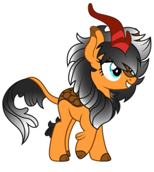 Size: 597x663 | Tagged: safe, artist:ragedox, oc, oc only, oc:burning love, kirin, doom equestria, female, horn, mane, show accurate, simple background, smiling, solo, tail, transparent background, vector