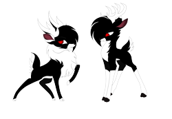 Size: 4657x3217 | Tagged: safe, artist:fusion sparkle, velvet (tfh), oc, oc only, oc:dark velvet, oc:diego, oc:wooden soldier, deer, original species, reindeer, 2021 community collab, derpibooru community collaboration, them's fightin' herds, black and white, community related, fluffy, grayscale, monochrome, shipping, simple background, tfh oc, transparent background
