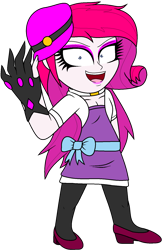 Size: 1076x1660 | Tagged: safe, artist:enderboy1908, rarity, elements of insanity, equestria girls, g4, breasts, busty rarity, cleavage, demented six, eyeshadow, gauntlet, general hat, hat, lipstick, makeup, open mouth, possessed, rarifruit, rubberfruit, simple background, soldier, soldier (tf2), solo, team fortress 2, transparent background