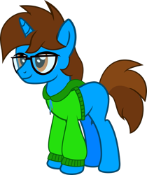 Size: 1191x1417 | Tagged: safe, artist:warszak, oc, oc only, pony, unicorn, clothes, hoodie, male, simple background, solo, stallion, transparent background, vector