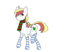 Size: 1748x1181 | Tagged: safe, artist:valkiria, oc, oc only, oc:lucky charm, pony, unicorn, clothes, horn, implied fluttershy, simple background, socks, striped socks, transparent background, unicorn oc