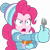 Size: 3281x3250 | Tagged: safe, artist:sketchmcreations, pinkie pie, equestria girls, equestria girls specials, g4, my little pony equestria girls: better together, my little pony equestria girls: holidays unwrapped, saving pinkie's pie, angry, clothes, coat, female, food, fork, frown, hat, high res, open mouth, outstretched arm, ramekin, simple background, solo, souffle, toque, transparent background, vector, winter outfit, yelling