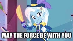 Size: 666x375 | Tagged: safe, edit, edited screencap, screencap, trixie, equestria girls, g4, my little pony equestria girls: better together, street magic with trixie, star wars, text