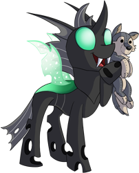 Size: 1175x1456 | Tagged: safe, artist:racingwolf, oc, oc only, oc:scy, changeling, 2021 community collab, derpibooru community collaboration, green changeling, plushie, ponysona, simple background, solo, transparent background