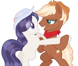 Size: 1000x850 | Tagged: safe, artist:katelynleeann42, oc, oc only, oc:bailey stetson, oc:cherry wheat, earth pony, pony, female, hat, male, mare, simple background, stallion, transparent background