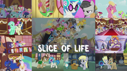 Size: 1990x1119 | Tagged: safe, edit, edited screencap, editor:quoterific, screencap, ace point, aloe, amethyst star, apple bloom, applejack, berry punch, berryshine, big macintosh, blues, bon bon, bulk biceps, button mash, candy apples, carrot cake, carrot top, cheerilee, cherry berry, cloud kicker, cloudchaser, colter sobchak, comet tail, crafty crate, cranky doodle donkey, cup cake, daisy, daisy jo, dance fever, davenport, derpy hooves, dizzy twister, dj pon-3, doctor whooves, filthy rich, flitter, flower wishes, fluttershy, golden harvest, gummy, hayseed turnip truck, helia, hugh jelly, jeff letrotski, lemon hearts, lily, lily valley, linky, lotus blossom, lyra heartstrings, matilda, mayor mare, meadow song, merry may, minuette, noteworthy, octavia melody, orange swirl, pinkie pie, pipsqueak, pokey pierce, ponet, pound cake, princess celestia, princess luna, pumpkin cake, rainbow dash, rainbowshine, rarity, roseluck, royal riff, ruby pinch, shining armor, shoeshine, sparkler, spike, steven magnet, sunshower raindrops, sweetie belle, sweetie drops, thunderlane, time turner, truffle shuffle, twilight sparkle, twinkleshine, vinyl scratch, zecora, alicorn, earth pony, pegasus, pony, unicorn, g4, slice of life (episode), apple family member, female, flower trio, gummy the deep thinker, male, mane six, mare, post office, stallion, twilight sparkle (alicorn), wubcart