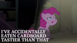 Size: 1920x1080 | Tagged: safe, edit, edited screencap, editor:quoterific, screencap, pinkie pie, earth pony, pony, g4, the cutie map, cardboard, chubby cheeks, fat, female, mare, pudgy pie, winnie the pink