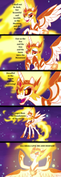 Size: 1280x3720 | Tagged: safe, edit, edited screencap, screencap, daybreaker, alicorn, pony, a royal problem, g4, comic, fire, galadriel, lord of the rings, magic, nightmare, quote, screencap comic, stars, text
