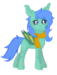 Size: 768x1024 | Tagged: safe, artist:lshbz, oc, oc only, oc:乐者拾贝, bat pony, pony, 2021 community collab, derpibooru community collaboration, bat pony oc, bat wings, clothes, female, scarf, simple background, solo, transparent background, wings