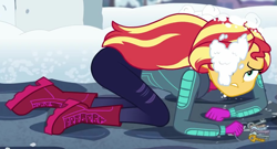 Size: 927x501 | Tagged: safe, screencap, sunset shimmer, equestria girls, equestria girls specials, g4, my little pony equestria girls: better together, my little pony equestria girls: holidays unwrapped, saving pinkie's pie, ass, bunset shimmer, butt, cropped, solo