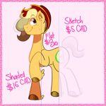 Size: 2000x2000 | Tagged: safe, artist:von babbitt, oc, oc only, oc:snickerdoodle crisp, earth pony, pony, advertisement, commission info, solo