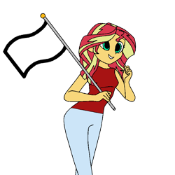 Size: 768x768 | Tagged: safe, artist:thatradhedgehog, sunset shimmer, equestria girls, g4, flag, png, simple background, solo, template, transparent background