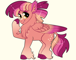 Size: 2800x2200 | Tagged: safe, artist:loryska, oc, oc only, pegasus, pony, cloven hooves, colored wings, glasses, high res, male, multicolored wings, offspring, parent:sunburst, parent:twilight sparkle, parents:twiburst, simple background, solo, stallion, unshorn fetlocks, white background, wings