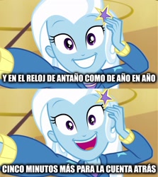 Size: 1920x2152 | Tagged: safe, edit, edited screencap, screencap, trixie, do it for the ponygram!, equestria girls, g4, my little pony equestria girls: better together, ana torroja, mecano, new year, song reference, spanish, un año más