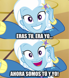 Size: 1920x2152 | Tagged: safe, edit, edited screencap, screencap, trixie, do it for the ponygram!, equestria girls, g4, my little pony equestria girls: better together, mocedades, song reference, spanish, text