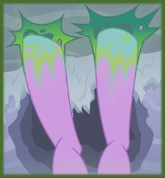 Size: 1950x2100 | Tagged: safe, artist:cycrus, twilight sparkle, pony, g4, cave, changeling slime, fetish, hoof fetish, hooves, legs, pictures of legs, solo, stuck, upside down