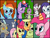 Size: 600x450 | Tagged: safe, artist:tunrae, angel bunny, apple bloom, applejack, big macintosh, discord, fluttershy, granny smith, pinkie pie, rainbow dash, rarity, spike, sweetie belle, twilight sparkle, alicorn, draconequus, earth pony, pegasus, pony, rabbit, unicorn, g4, animal, breaking the fourth wall, clothes, female, hat, icon, male, mane seven, mane six, party, party hat, party whistle, patreon, patreon logo, simple background, sleeping, twilight sparkle (alicorn), uniform, wonderbolts uniform