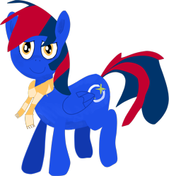 Size: 2405x2514 | Tagged: safe, artist:coolrainbow20, derpibooru exclusive, oc, oc only, oc:friendly star, pegasus, pony, 2021 community collab, derpibooru community collaboration, clothes, cute, drawn with reference, high res, ocbetes, pegasus oc, scarf, simple background, solo, transparent background, wings