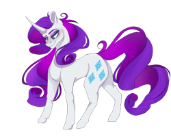 Size: 1280x1024 | Tagged: safe, artist:copshop, part of a set, rarity, pony, unicorn, g4, concave belly, curved horn, female, horn, mare, simple background, smiling, solo, transparent background