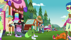 Size: 1920x1080 | Tagged: safe, screencap, aqua blossom, crimson napalm, duke suave, lemon zack, snails, snips, thunderbass, human, equestria girls, g4, lost and pound, my little pony equestria girls: better together, background human, converse, male, shoes, unnamed character, unnamed human
