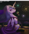 Size: 3500x4179 | Tagged: safe, artist:nookprint, princess celestia, alicorn, pony, g4, 2021, alcohol, clothes, dress, female, fireworks, glass, high res, lidded eyes, looking back, magic, mare, new year, night, profile, sitting, sky, socks, solo, telekinesis, wine, wine glass