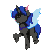 Size: 256x256 | Tagged: safe, artist:bitassembly, part of a set, oc, oc only, oc:swift dawn, changeling, ^^, animated, blue changeling, changeling oc, commission, cute, cuteling, excited, eyes closed, fangs, flapping wings, gif, happy, horn, male, pixel art, simple background, smiling, solo, stallion, tippy taps, transparent background, trotting, trotting in place, wings, ych result
