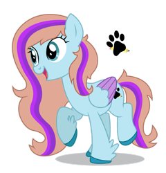 Size: 877x912 | Tagged: safe, artist:dragonchaser123, oc, oc only, oc:bittersweet, pegasus, pony, 2021 community collab, derpibooru community collaboration, cutie mark, eyes open, female, long mane, open mouth, paw print, simple background, smiling, solo, transparent background, wings