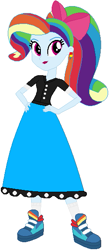 Size: 251x575 | Tagged: safe, artist:sturk-fontaine, rainbow dash, equestria girls, g4, 1950s rainbow dash, alternate universe, base used, bow, clothes, eyelashes, hair bow, hand on hip, lipstick, poodle skirt, rainbow dash always dresses in style, red lipstick, shoes, simple background, skirt, solo, tomboy taming, white background
