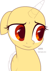 Size: 907x1312 | Tagged: safe, artist:teepew, oc, oc only, alicorn, pony, g4, my little pony: the movie, alicorn oc, bald, base, bust, eyelashes, female, horn, mare, signature, simple background, solo, transparent background, wings, worried