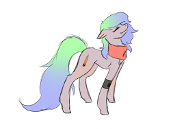 Size: 3200x2400 | Tagged: safe, artist:minelvi, oc, oc only, earth pony, pony, clothes, earth pony oc, eyes closed, high res, scarf, simple background, smiling, solo, transparent background