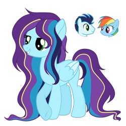 Size: 1700x1700 | Tagged: safe, artist:katelynleeann42, oc, pegasus, pony, female, mare, offspring, parent:rainbow dash, parent:soarin', parents:soarindash, simple background, transparent background