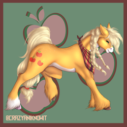 Size: 3000x3000 | Tagged: safe, artist:crazyaniknowit, applejack, earth pony, pony, g4, alternate design, high res, solo, unshorn fetlocks