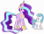 Size: 9083x6927 | Tagged: safe, artist:cirillaq, princess celestia, starlight glimmer, alicorn, pony, unicorn, g4, absurd resolution, palette swap, recolor, simple background, transparent background, vector