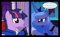 Size: 1280x790 | Tagged: safe, artist:bigsnusnu, princess luna, twilight sparkle, alicorn, pony, unicorn, comic:dusk shine in pursuit of happiness, g4, dialogue, dusk shine, female, half r63 shipping, horn, male, mare, rule 63, sad, sad eyes, ship:duskluna, ship:twiluna, shipping, speech bubble, stallion, straight, unicorn twilight, wings