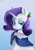 Size: 2894x4093 | Tagged: safe, artist:cottonaime, rarity, pony, unicorn, g4, clothes, eyeshadow, female, holly, lidded eyes, makeup, mare, smiling, snow, solo