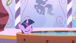 Size: 1920x1080 | Tagged: safe, screencap, twilight sparkle, pony, unicorn, g4, green isn't your color, eyes closed, female, hot tub, mare, solo, spa, unicorn twilight