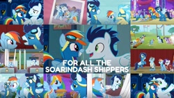Size: 1280x721 | Tagged: safe, edit, edited screencap, editor:quoterific, screencap, amethyst star, bon bon, bulk biceps, carrot top, cloud kicker, coco crusoe, diamond mint, doctor whooves, drizzle, fleetfoot, fluttershy, golden harvest, minuette, misty fly, parasol, peachy swoop, rainbow dash, rarity, rivet, silver lining, silver zoom, soarin', sparkler, spitfire, spring forward, sweetie drops, time turner, twilight sparkle, wind rider, alicorn, earth pony, pegasus, pony, unicorn, a canterlot wedding, g4, grannies gone wild, newbie dash, rainbow falls, rarity investigates, the best night ever, bed, clothes, collage, detective rarity, dress, female, food, gala dress, hospital, hospital bed, male, mare, pie, ship:soarindash, shipping, stallion, straight, twilight sparkle (alicorn)