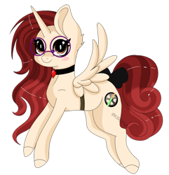 Size: 1280x1327 | Tagged: safe, artist:kireiinaa, oc, oc only, oc:speed paint, alicorn, pony, alicorn oc, blushing, female, glasses, horn, looking at you, mare, simple background, smiling, smiling at you, solo, transparent background, wings