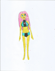 Size: 1700x2200 | Tagged: safe, artist:justinandrew1984, fluttershy, equestria girls, g4, bikini, clothes, quality, swimsuit, traditional art