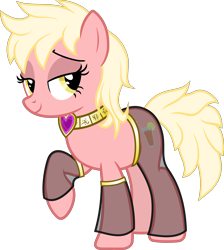 Size: 5386x6000 | Tagged: safe, artist:magister39, oc, oc only, oc:strawberry lemonade, earth pony, pony, fallout equestria, collar, concubine, jewelry, solo