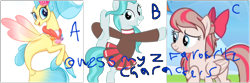 Size: 800x266 | Tagged: safe, angel wings, lighthoof, princess skystar, earth pony, pegasus, pony, seapony (g4), g4, my little pony: the movie, 1000 hours in ms paint, bipedal, holding leg, looking at you, simple background, standing, standing on one leg, vector, white background