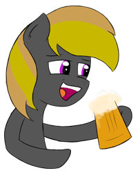 Size: 1876x2311 | Tagged: safe, artist:lazymort, oc, oc only, oc:skipsy, earth pony, pony, alcohol, beer, berrytube, simple background, solo, transparent background