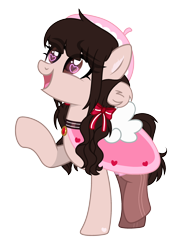 Size: 1916x2630 | Tagged: safe, artist:fcrestnymph, oc, oc only, oc:lovely romance, earth pony, pony, clothes, female, mare, simple background, solo, transparent background