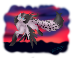 Size: 4100x3200 | Tagged: safe, artist:minelvi, oc, oc only, pegasus, pony, chest fluff, flying, pegasus oc, signature, simple background, solo, transparent background, two toned wings, wings