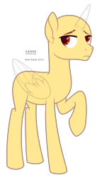 Size: 1576x2876 | Tagged: safe, artist:teepew, oc, oc only, alicorn, pony, alicorn oc, bald, base, horn, male, raised hoof, signature, simple background, solo, stallion, transparent background, wings, worried