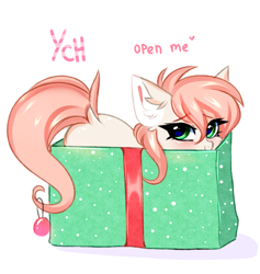 Size: 2844x3000 | Tagged: safe, artist:pesty_skillengton, pony, box, christmas, commission, cute, female, high res, holiday, mare, pony in a box, present, solo, toy, your character here