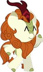 Size: 4304x7256 | Tagged: safe, artist:isaac_pony, autumn blaze, kirin, g4, awwtumn blaze, cute, female, horns, kibiy pony, show accurate, simple background, smiling, solo, standing, transparent background, vector