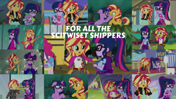 Size: 1968x1107 | Tagged: safe, edit, edited screencap, editor:quoterific, screencap, sci-twi, sunset shimmer, twilight sparkle, equestria girls, equestria girls specials, g4, get the show on the road, monday blues, my little pony equestria girls: better together, my little pony equestria girls: dance magic, my little pony equestria girls: friendship games, my little pony equestria girls: legend of everfree, my little pony equestria girls: mirror magic, my little pony equestria girls: rollercoaster of friendship, my little pony equestria girls: spring breakdown, my little pony equestria girls: summertime shorts, collage, female, lesbian, ship:sci-twishimmer, ship:sunsetsparkle, shipping