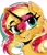 Size: 1753x2048 | Tagged: safe, artist:galaxynightt, sunset shimmer, pony, unicorn, g4, abstract background, bust, chest fluff, cute, ear fluff, female, mare, portrait, shimmerbetes, smiling, solo