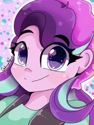 Size: 1440x1920 | Tagged: safe, artist:galaxynightt, starlight glimmer, equestria girls, equestria girls specials, g4, my little pony equestria girls: mirror magic, bust, cute, female, glimmerbetes, looking at you, smiling, solo